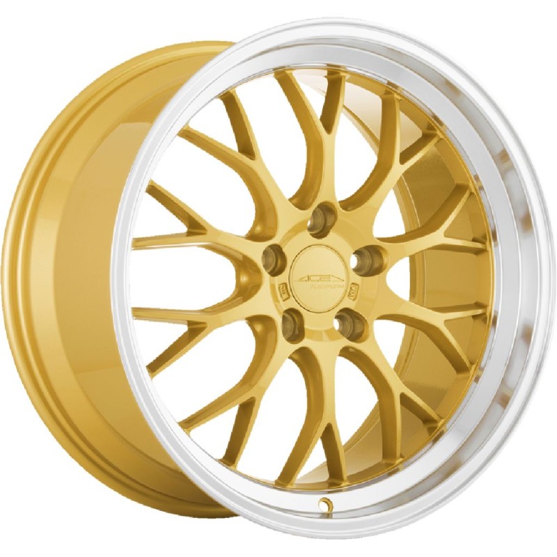 ACE AFF10 8.5x19 ET45 5x114.3 gold polierte Lippe