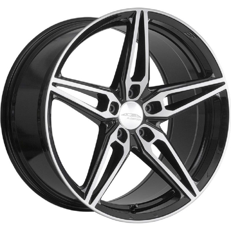 ACE AFF01 9.5x19 ET40 5x110 dark shiny black, face brushed