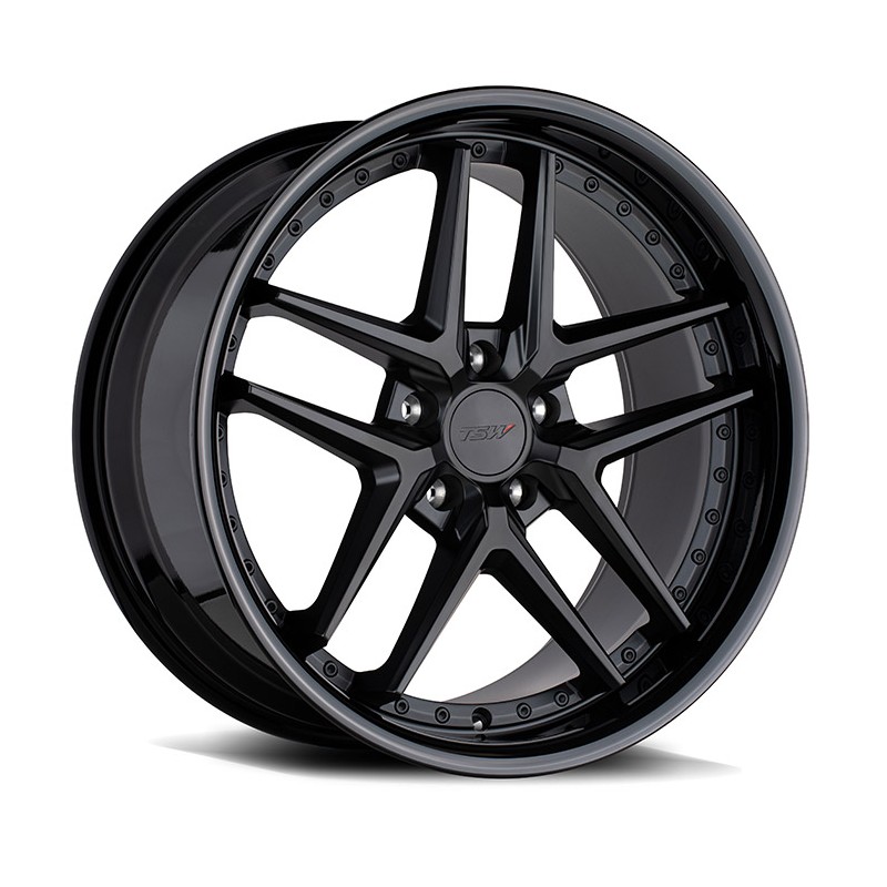 TSW Premio 9.5x19 5x120 ET40 matte black / gloss black lip