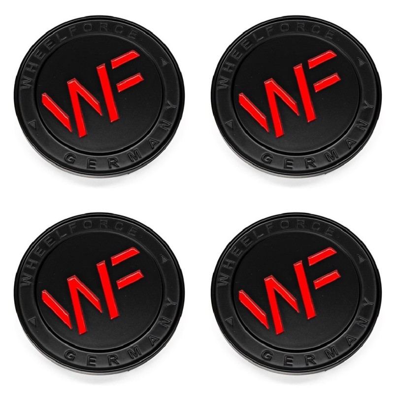 Wheelforce Nabeldeckel schwarz/rot (4er Set)