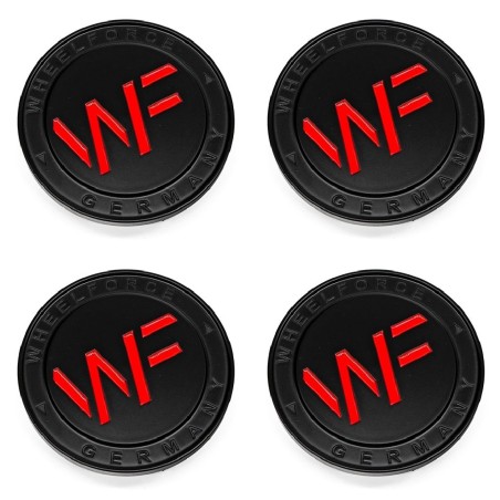 Wheelforce Nabeldeckel schwarz/rot (4er Set)