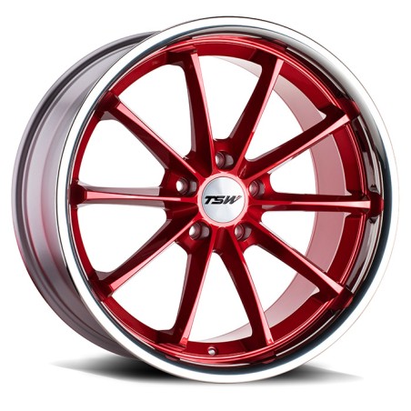 TSW Sweep 8.5x19 5x114.3 ET40 candy rot mit polierter Lippe